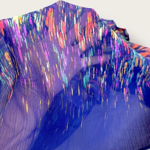 Liz Claiborne Woman 3/4 Sleeves Keyhole Sheered Tops Blouse Size 1X Multicolor - Picture 11 of 14